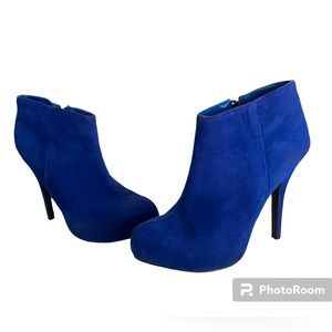 “Suede” Blue Booties